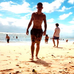 Beach Scene at Sunset with Samuel