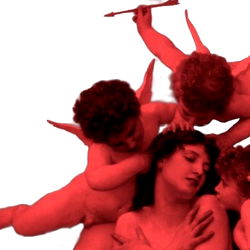 Vintage Artwork of Erotic Scene with Cherubs and Satyr