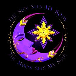 Vibrant Artwork with Cosmic Elements and a Mystical Moon and Star