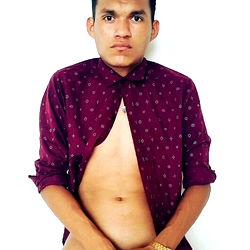 OnlyFans Model AlexCruz in Red Shirt, Vulnerable Stance