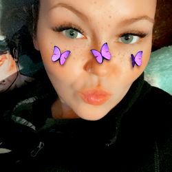 Stylish Harper Rose with Purple Butterfly Nail Art and Cat Ears, Age 30, Female