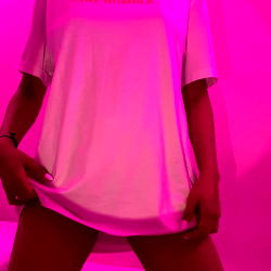 Alexandra in a Casual T-Shirt and White Sweatshirt