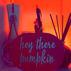 An autumn-themed craft station set up