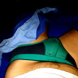 Italian Model Andrea in Striped Briefs