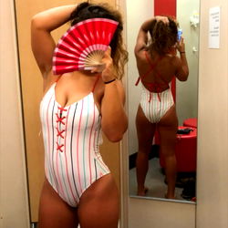 Honey 🍯 in a Fashionable One-Piece Swimsuit