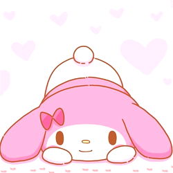 An Adorable Cartoon Bunny on a Pink Background with Heart Shapes