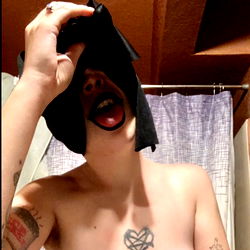 Naked Woman in Bathroom Mirror