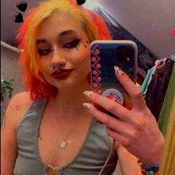 Astra 💫 with Black Tie-Dye Hair & Neon Green Bra