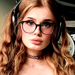Eva Eva, Trendy Teen Model Posing with Headphones