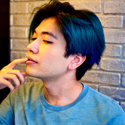 Model with Thoughtful Expression