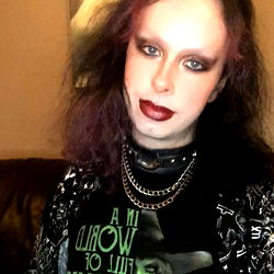 Gothic Makeup Style with Quirky T-Shirt