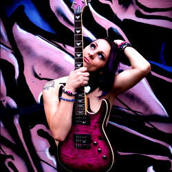Guitarist in Stylish Outfit Posing with Guitar