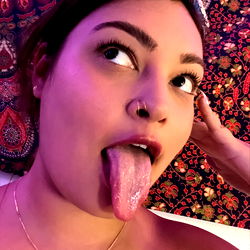 Model in Costume Playfully with Tongue