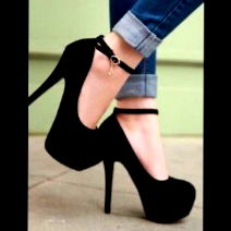 Hannah, 25-year-old Female Model Showcasing High Heels on a City Street