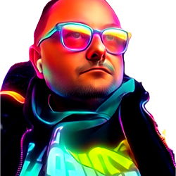 Stylish DJ M.I.P. with Vivid Colors and a Catchy Vibe