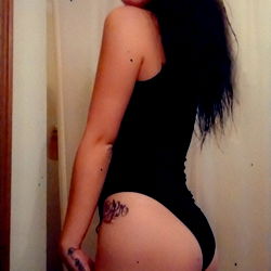 Andi in Black Tankini