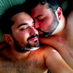 Intimate Moment between Two Men