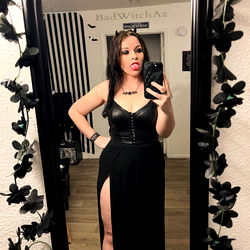 Stylish Model in Black Dress and Heels