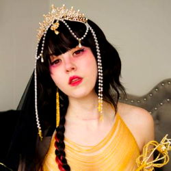 Azumii, OnlyFans Model in Golden Gown and Crown