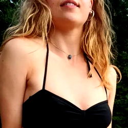 Anya Moonrise, 20s Female Model in Black Swimsuit at Poolside