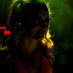 Model Striking a Pose on the Stage