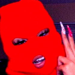 Mysterious Model in Red Bandana Mask