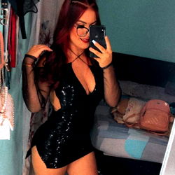 Model in Black Outfit Posing for Selfie