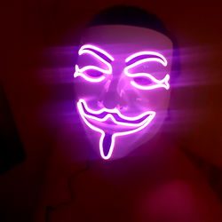 Vivid Anonymous Mask Lamp with Glowing Eyes, Sir Jerkalot