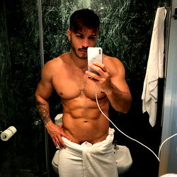 Vinícius Andrade, Fitness Model Taking a Selfie in the Bathroom