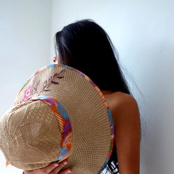 Onlyfans Model Alhy Antara in Floral Straw Hat and Bikini