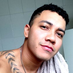 Shirtless Man in Only Towel