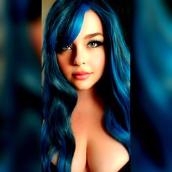 Stylish Woman in Blue Hair with Curves, OnlyFans