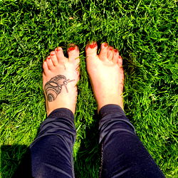 Ali H's Toe Tattoos on Grass