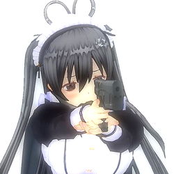 3D Model of Eve - Anime-Inspired Character with a Fierce Gaze and Dual Pistols