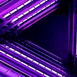 Colorful Room with Geometric Lights