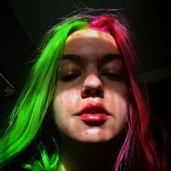 Vividly Colored Hair in Creative Portrait