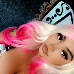 Vibrant Pink Hair Model