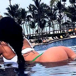 Lingerie Model in a Swimming Pool