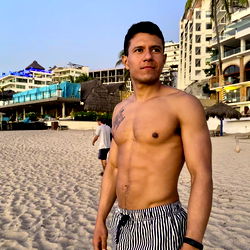Aaron Lozano, Model in Beach Scenery