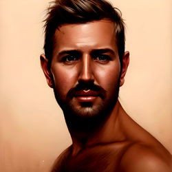 Mature, Intense Male Model with Facial Hair