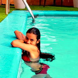Alejandra in Poolside Model Photoshoot