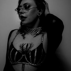 Stylish Gothic Model Liis in a Futuristic Fashion Look