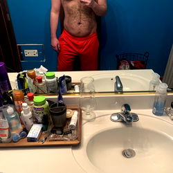 A Model in a Bathroom