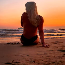 Vanessa on the Beach at Sunset