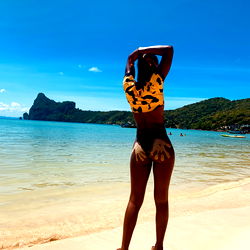 Jasmine Brown on a beach getaway