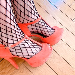 Empress Isabelle's Strappy Coral High Heels