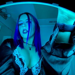 Model with Purple Hair