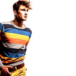 Andrómeda Model in Colorful Striped Sweater