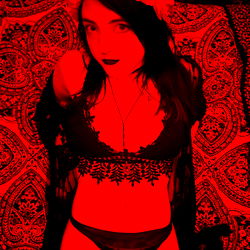 Red & Black OnlyFans Model Photo