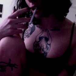 Tattooed Model Cam with Cigarette